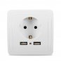 Excellway 1.5A/2A Dual USB Ports Wall Charger Power Adapter Socket Outlet Panel EU Plug Mount