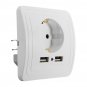 Excellway 1.5A/2A Dual USB Ports Wall Charger Power Adapter Socket Outlet Panel EU Plug Mount