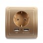 Excellway 1.5A/2A Dual USB Ports Wall Charger Power Adapter Socket Outlet Panel EU Plug Mount