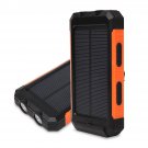 Solar Power Bank 12000mAh Dual USB Portable Waterproof Solar Charger with 2 LED Light Built In Compa