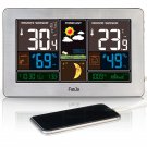 Digital Alarm Clock Weather Station Wall Indoor Outdoor Temperature Humidity Watch Moon Phase Foreca