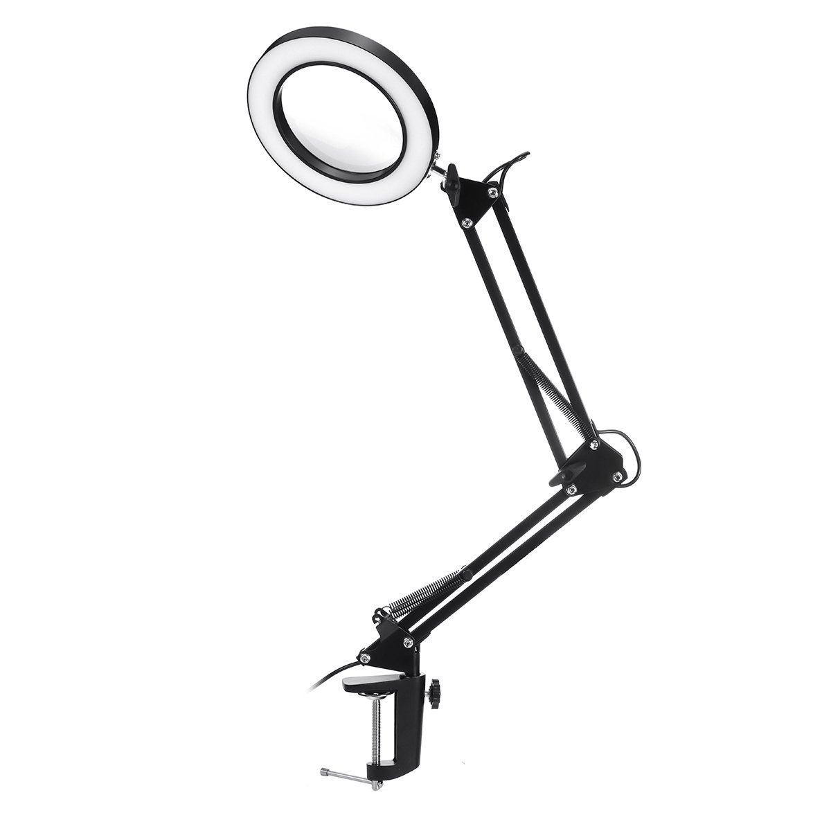 5X Magnifier Magnifying Glass LED Large Lens Lighted Lamp Top Desk with Clamp