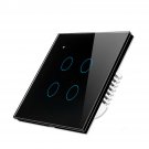Type 86 EU/UK AC 100-240V Smart Home Wall Touch Switch Waterproof Work With Alexa Google Assistant I