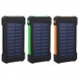 5000Mah Portable Solar Power Bank Dual USB Efficient Charger with LED Lamp Compass Climbing Hook