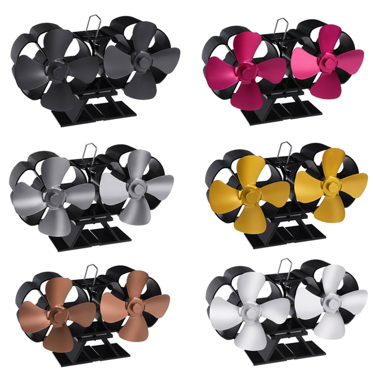 8 Blades Standing Type Stove Fan Low Noise Heat Powered Heater Wood Log Burner Fireplace Heat Cyclin