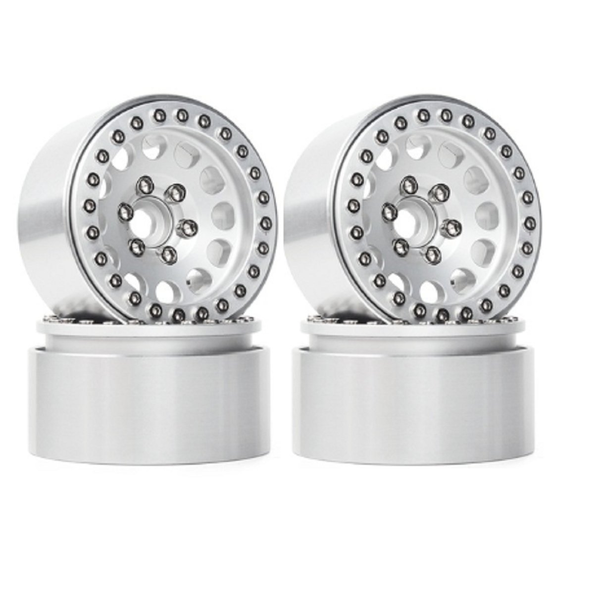 4Pcs Aluminum Alloy 1.9 Beadlock Wheels Rims for 1/10 RC Crawler Axial