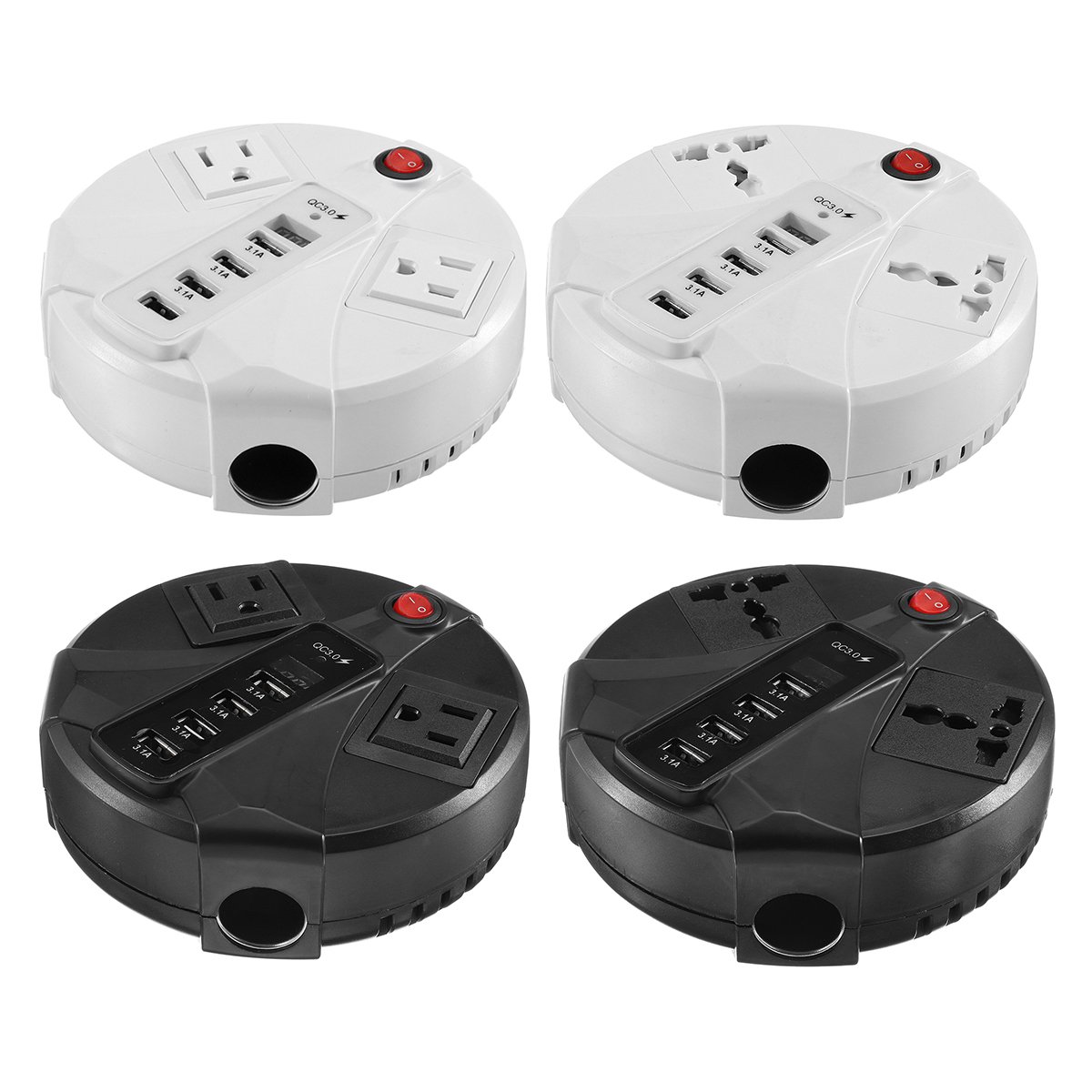 300W Car Power Inverter DC 12V/24V to AC 110V/220V Voltage 4 USB 5V 3.1A Converter