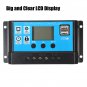 PMW 10/20/30A 12/24V LCD Solar Charge Controller Battery Regulator Backlit