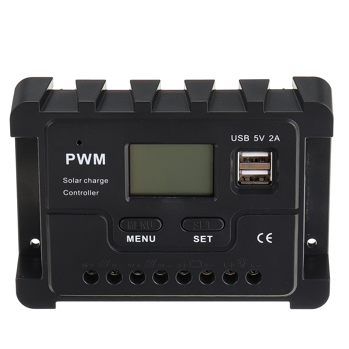12V/24V Display PWM Solar Controller 10-30A Solar Charge Controller Dual USB IP30 Waterproof