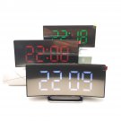 USB Rechargeable Mirror LED Alarm Clock Night Lights Thermometer Digital Clock