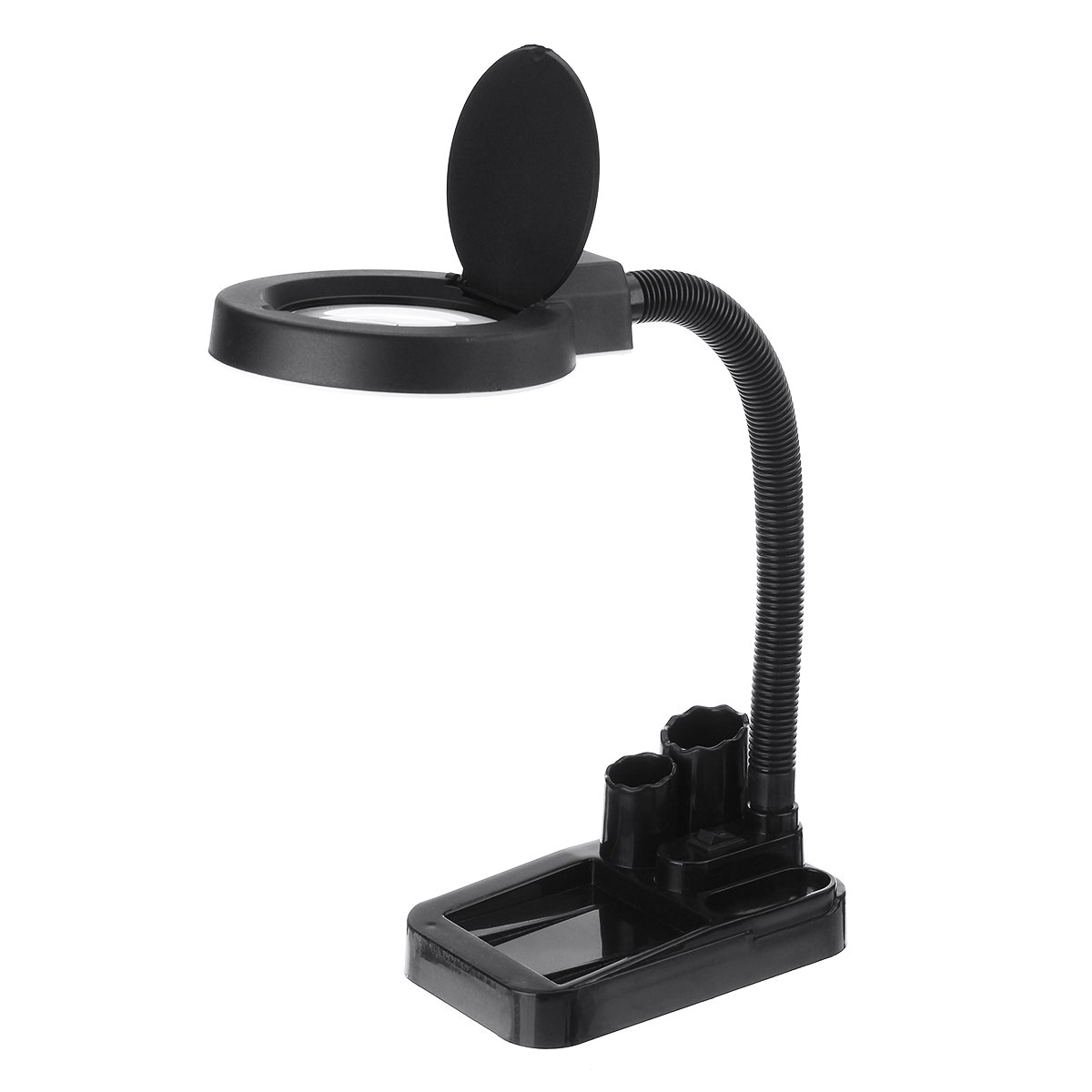 5X 10X Magnifying LED Lamp Magnifier Light Large Glass Lens Desktop Stand Craft