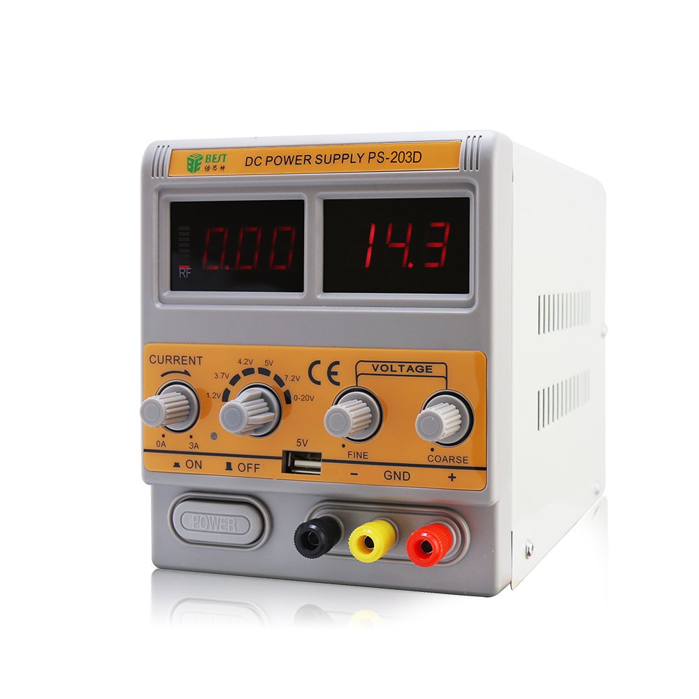 BEST PS-203D 0-20V 0-3A Adjustable DC Power Supply W/ GSM Signal Detection for Mobile Phone Maintena
