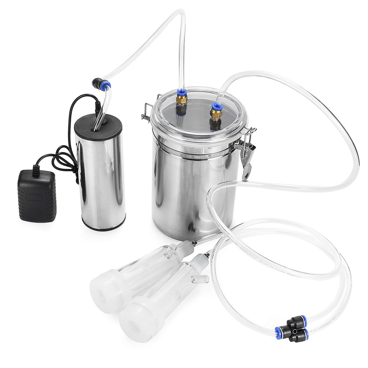 2L Stainless Steel Electric Ewe Milking Machine Vacuum Pump Milker AU/EU/US Plug