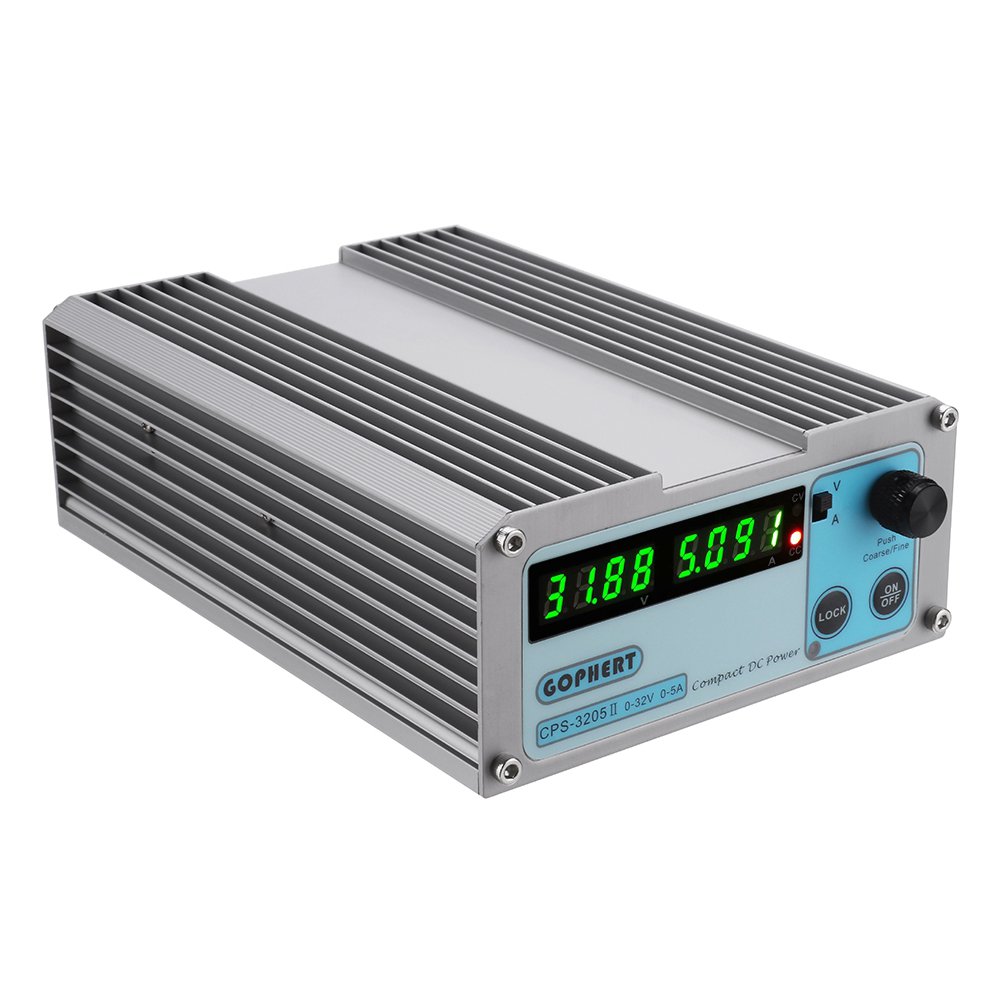 GOPHERT CPS-3205 4 Digits LED Display 110V/220V 0-32V 0-5A Adjustable DC Power Supply Switching Regu