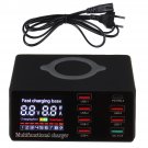QC3.0 Wireless Muti-port USB Charger PD TYPE-C 8W Current Voltage Display Charging Station Travel Ch