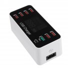 8 Multi-Port USB Adapter LCD Display Desktop Wall Charger Smart Quick Charging Station QC3.0