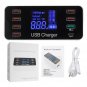8 Multi-Port USB Adapter LCD Display Desktop Wall Charger Smart Quick Charging Station QC3.0