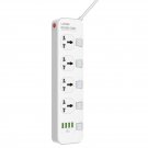 10A 2500W Electrical Socket Switch Plug 4USB Smart Extension Multifunction Power Supply Strip Charge