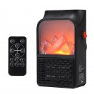 110V/220V Portable Electric Space Heater Fireplace Flame Fan Silent Mini Air Warmer Blower with Remo