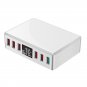40W Intelligent USB Charger Desktop Charging Station Travel Adapter Digital 6-port USB Plug QC3.0 Fa