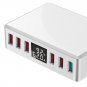 40W Intelligent USB Charger Desktop Charging Station Travel Adapter Digital 6-port USB Plug QC3.0 Fa