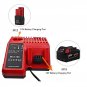 100-240V Replacement Battery Charger for Milwaukee 12V/14.4V/18V Li-ion Battery