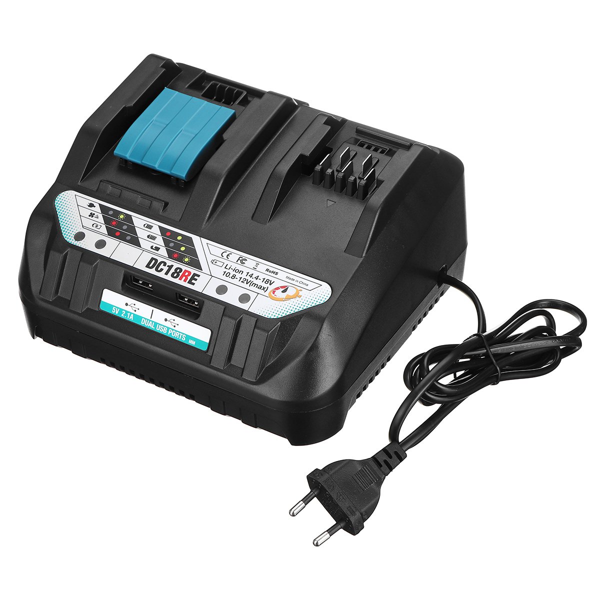 DC18RE Dual Charging Ports 2 USB BL820-1890 BL1013-1016 Li-ion Battery Charger Power Tools Charger 1