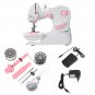 110-240V Portable Mini Desktop Sewing Machine Double Speed Automatic Thread W/ Light