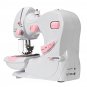 110-240V Portable Mini Desktop Sewing Machine Double Speed Automatic Thread W/ Light