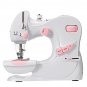 110-240V Portable Mini Desktop Sewing Machine Double Speed Automatic Thread W/ Light