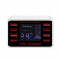 40W Smart 8-Port USB Adapter Desktop Phone Charging LCD Display Fast Charger