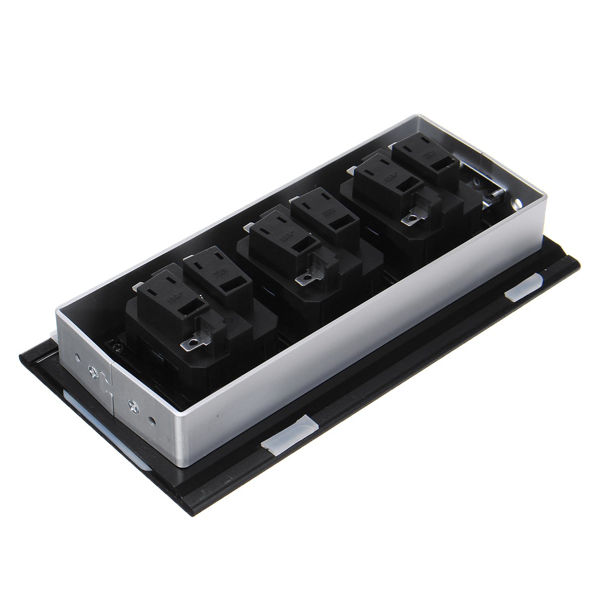 ALL Aluminum Alloy Plate Cover Slide Type Hidden Socket Single Side Open 3 Power Socket EU/UK Plug