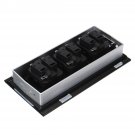 ALL Aluminum Alloy Plate Cover Slide Type Hidden Socket Single Side Open 3 Power Socket EU/UK Plug