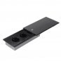 ALL Aluminum Alloy Plate Cover Slide Type Hidden Socket Single Side Open 3 Power Socket EU/UK Plug