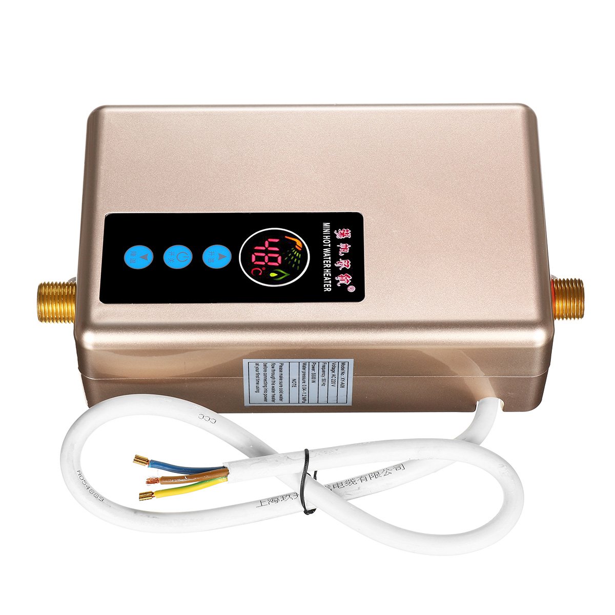 Display Electric Water Heater 3000W 110V/220V 5500W Mini Tankless Shower Hot Water System Kitchen Po