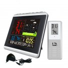 Wireless Weather Station Temperature Humidity Sensor Colorful LCD Display Weather Forecast RCC Clock