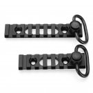 6-Slot 8-Slot Keymod Picatinny Rail Section & Push Button QD Sling Swivel Socket Adapter Combo