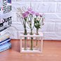 Table & Hanging Glass Water Tube Vase Plant Pot Wood Stand Flower Terrarium Hydroponic Soilless Cult
