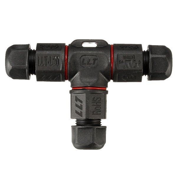 2/3 Cores 3 Pin T-shape IP67 Waterproof Nylon Aviation Plug Connector DC/AC