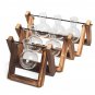Mini Hanging Glass Tabletop Hydroponic Flower Pot Vase With Wooden Tray
