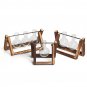 Mini Hanging Glass Tabletop Hydroponic Flower Pot Vase With Wooden Tray