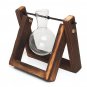 Mini Hanging Glass Tabletop Hydroponic Flower Pot Vase With Wooden Tray