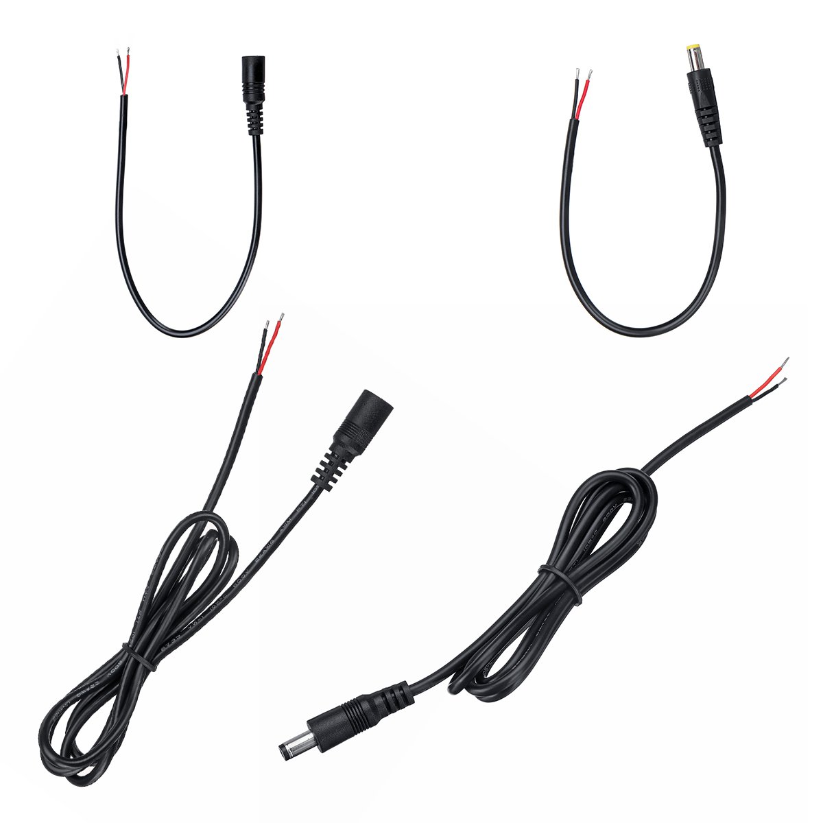 Male Female Power Cable Adapter Anti-corrosion PVC Copper Wire Wrap for Led Driver Solar Panel CCTV 