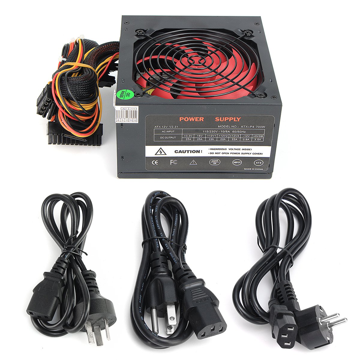 700W 110V-230V Alimentazione Power Supply ATX Alluminio 20+4PIN ATX 12V V2.3