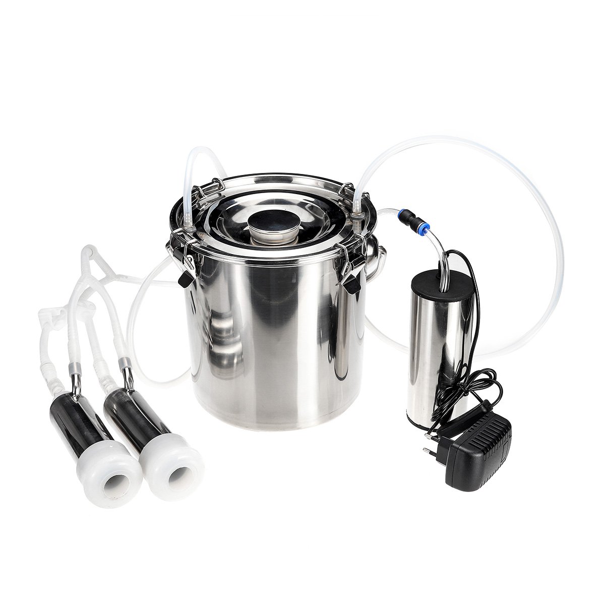 5L Electric Cow Goat Sheep Milking Machine Vacuum Pump Milker Double Head 220V