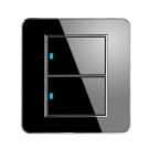 LED Wall Touch Light Switch Glass Panel 1/2 Gang Switch Panel Power Wall Control