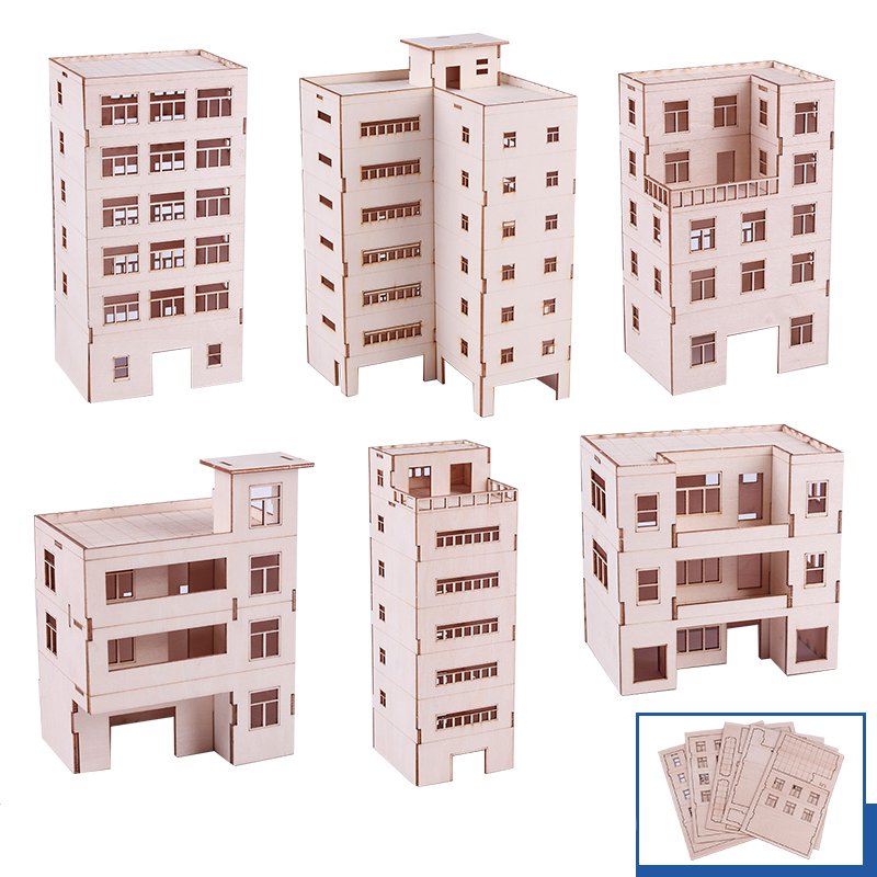 Sand Table Model Material Apartment Building Model Wood House Model Customizable Architecture Model 