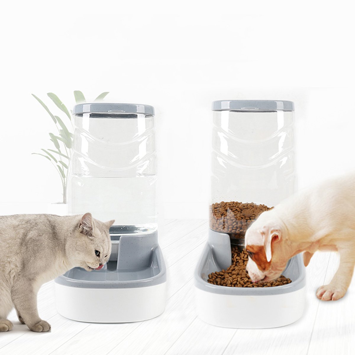 3.8L Large Automatic Pet Food Drink Dispenser Dog Cat Feeder Water Bowl Dish Pets Automatic Waterer 