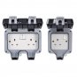 13A Waterproof Double Socket Plug Socket Box Electronic Switch Module Socket with Installation Acces