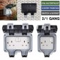 13A Waterproof Double Socket Plug Socket Box Electronic Switch Module Socket with Installation Acces